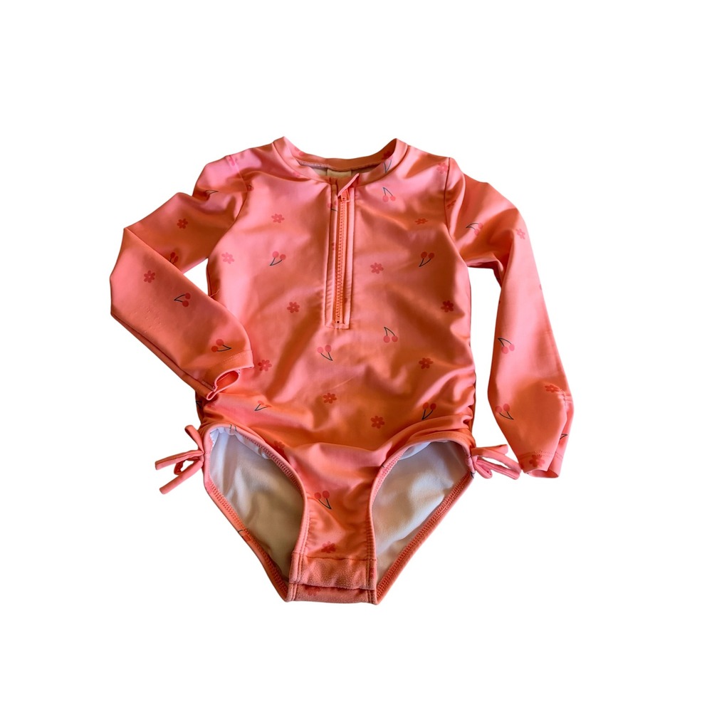 *4for$20 Mix&Match* Cat&Jack Girls Long Sleeve One-Piece Cherry Print Swim 4T